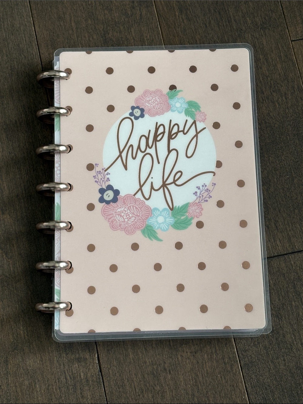 HAPPY PLANNER Daydreamer Floral Discbound Notebook, Pink Metal Discs, Calendar